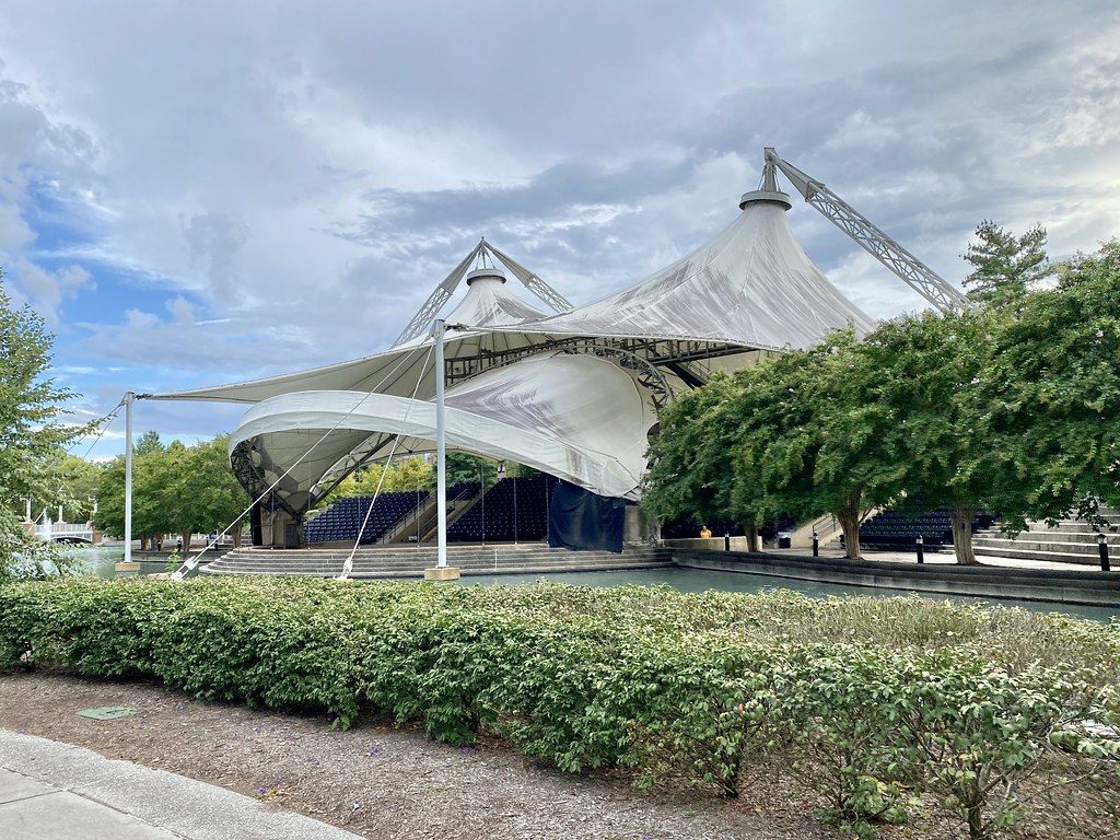 The Tennessee Amphitheater in World's Fair Park, one of two structures remaining from the 1982 fair
