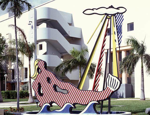 Roy Lichtenstein's Mermaid sculpture outside the Miami Beach Convention Center