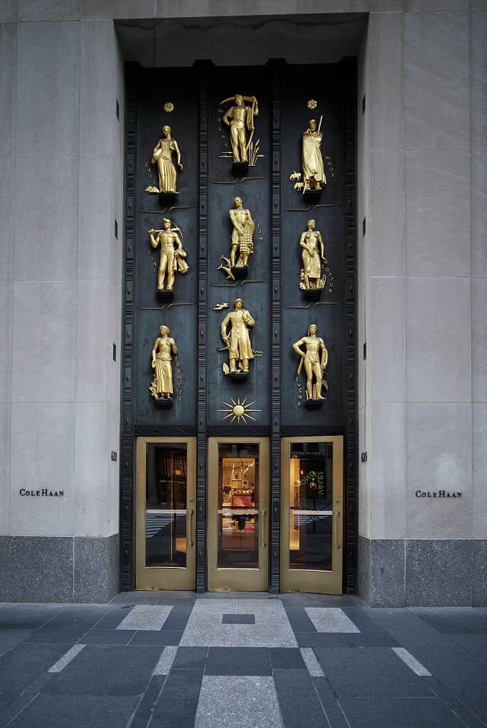 The Art Deco doorway of 30 Rockefeller Plaza