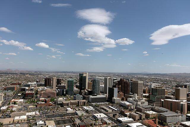 Aerial view of downtown Phoenix, Arizona skyline