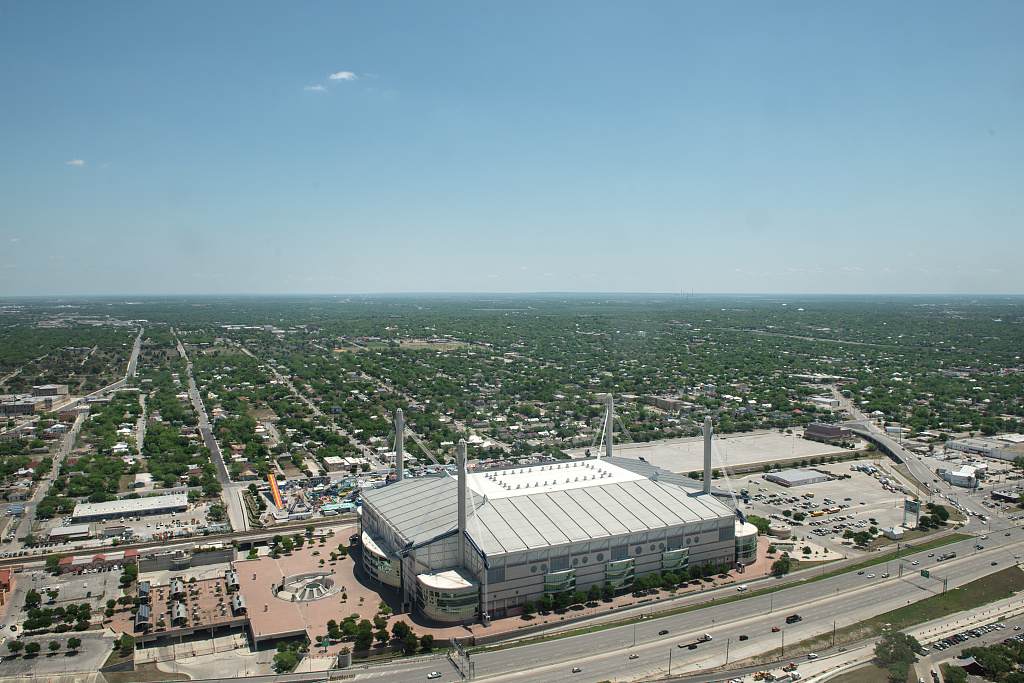 View from near the Tower of the Americas over the HemisFair grounds in San Antonio