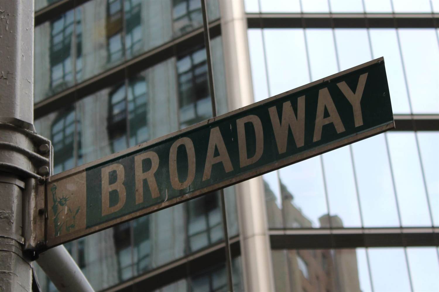 A Broadway street sign in New York City