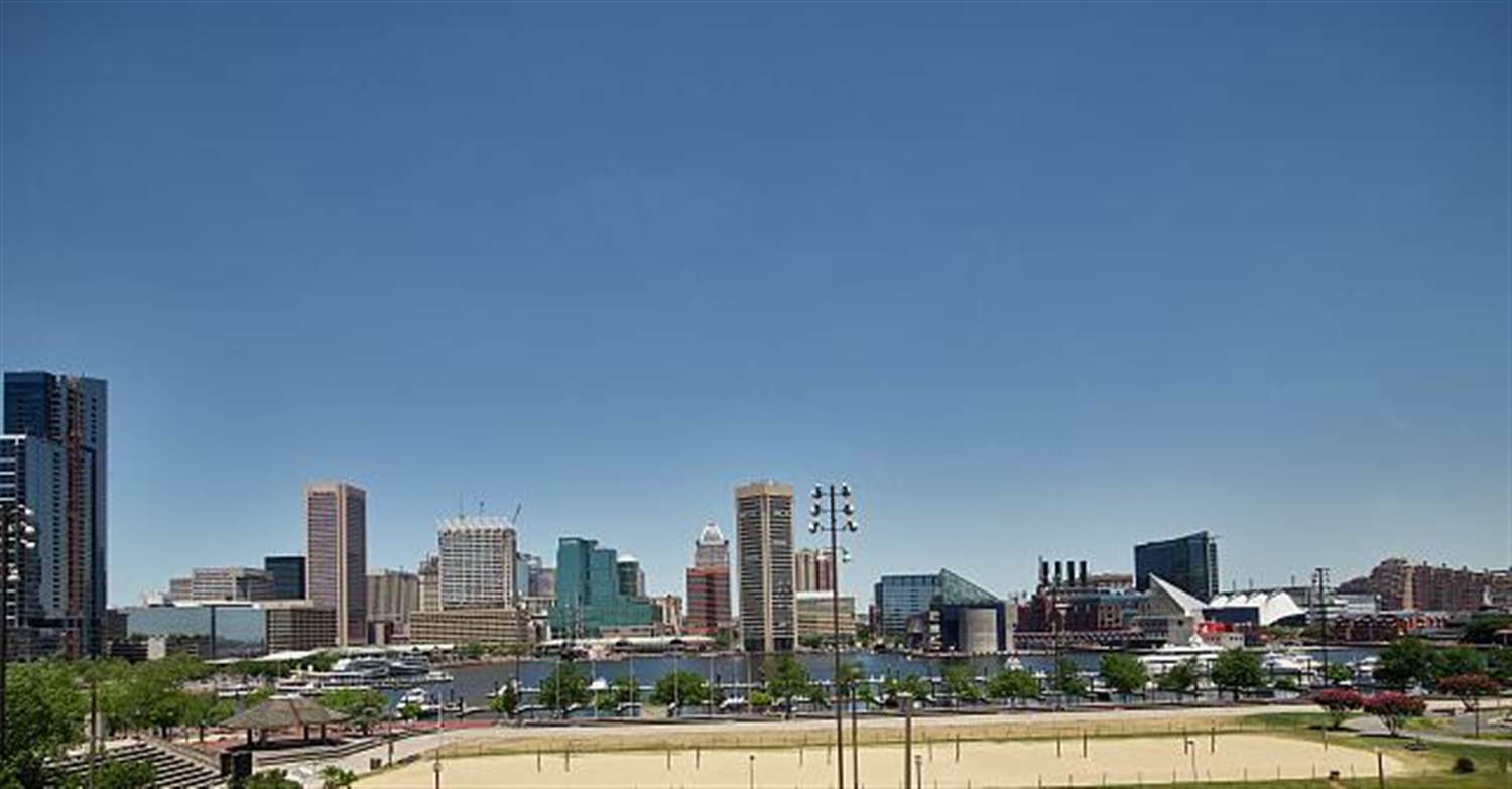 The Baltimore, Maryland Inner Harbor skyline