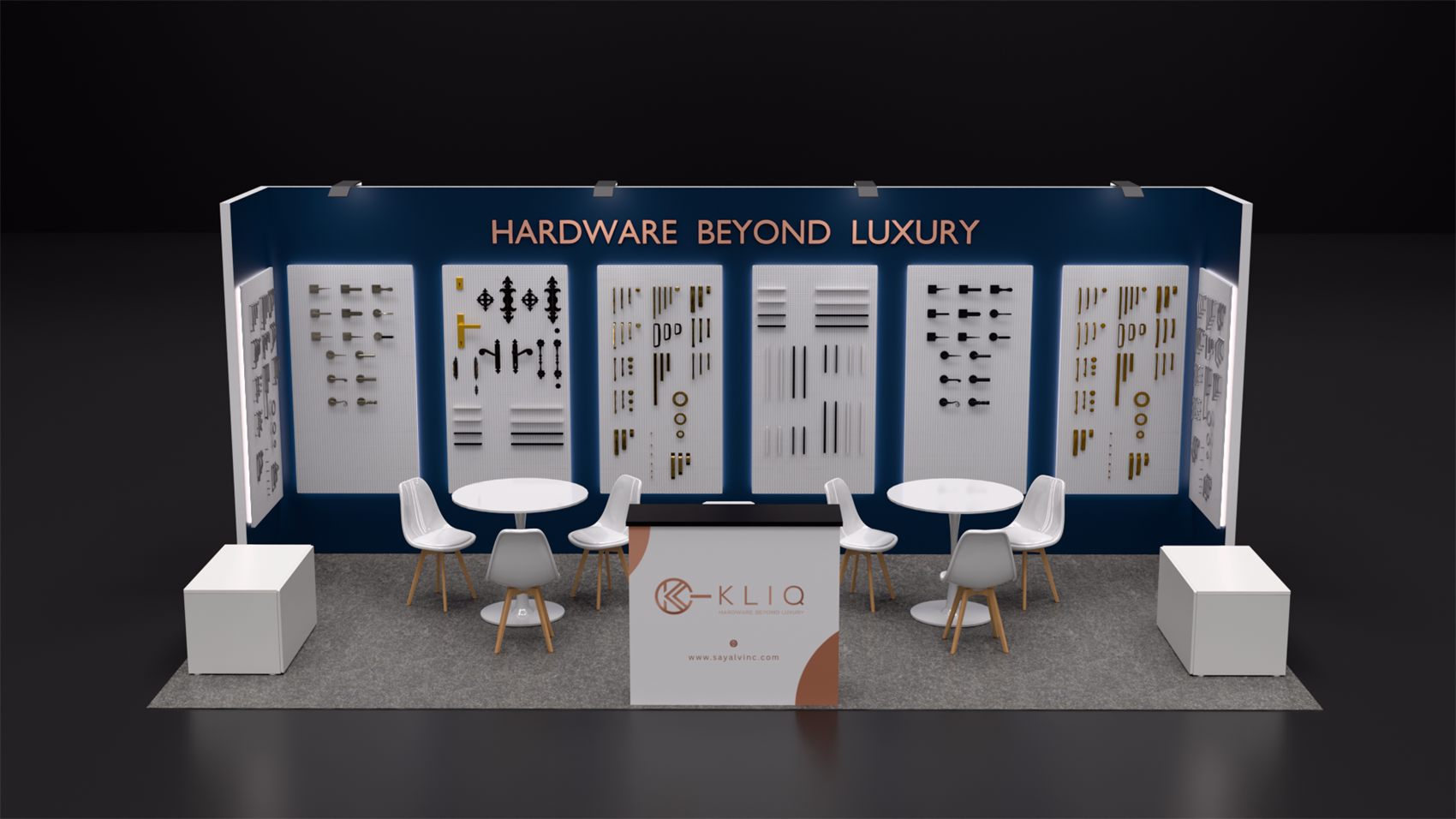 10×20 Inline Booth With Backlit Pegboard Panels and Dimensional Lettering