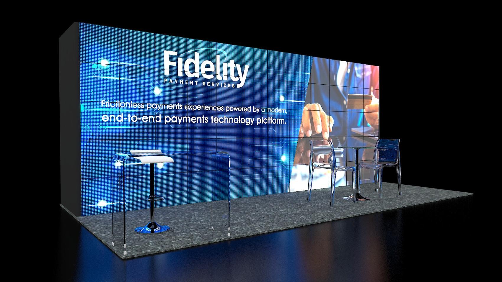 10×20 Inline Booth With Full LED Video Wall