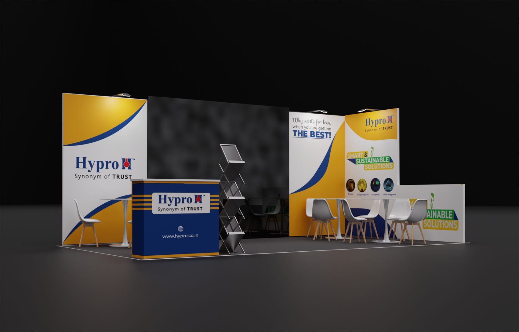 10×20 Inline Booth With LED Video Wall and Graphic Side Panels