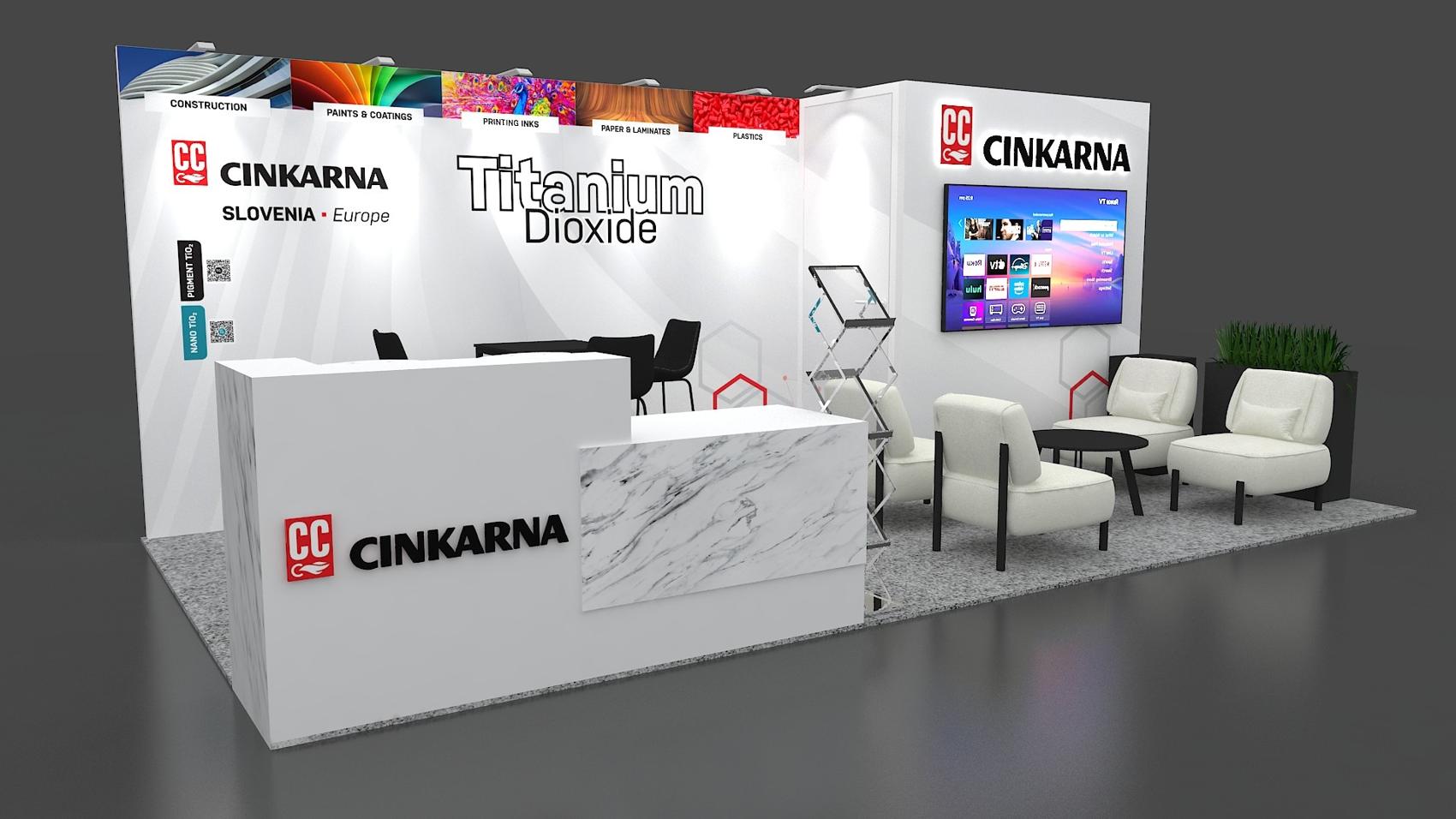 10×20 Inline Booth With Marble Counter and Lounge