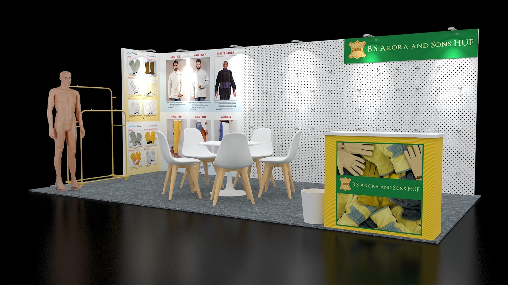 10×20 Inline Booth With Pegboard Display Wall and Graphic Counter