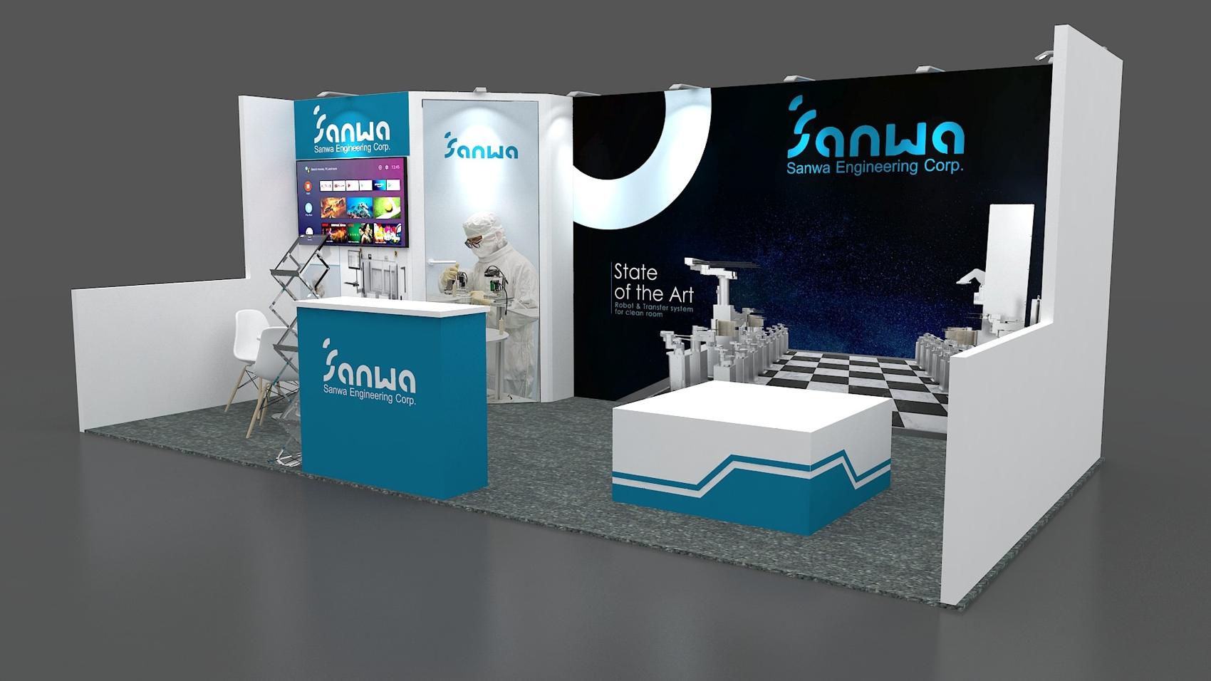 10×20 Inline Booth With Storage Room and Display Platform
