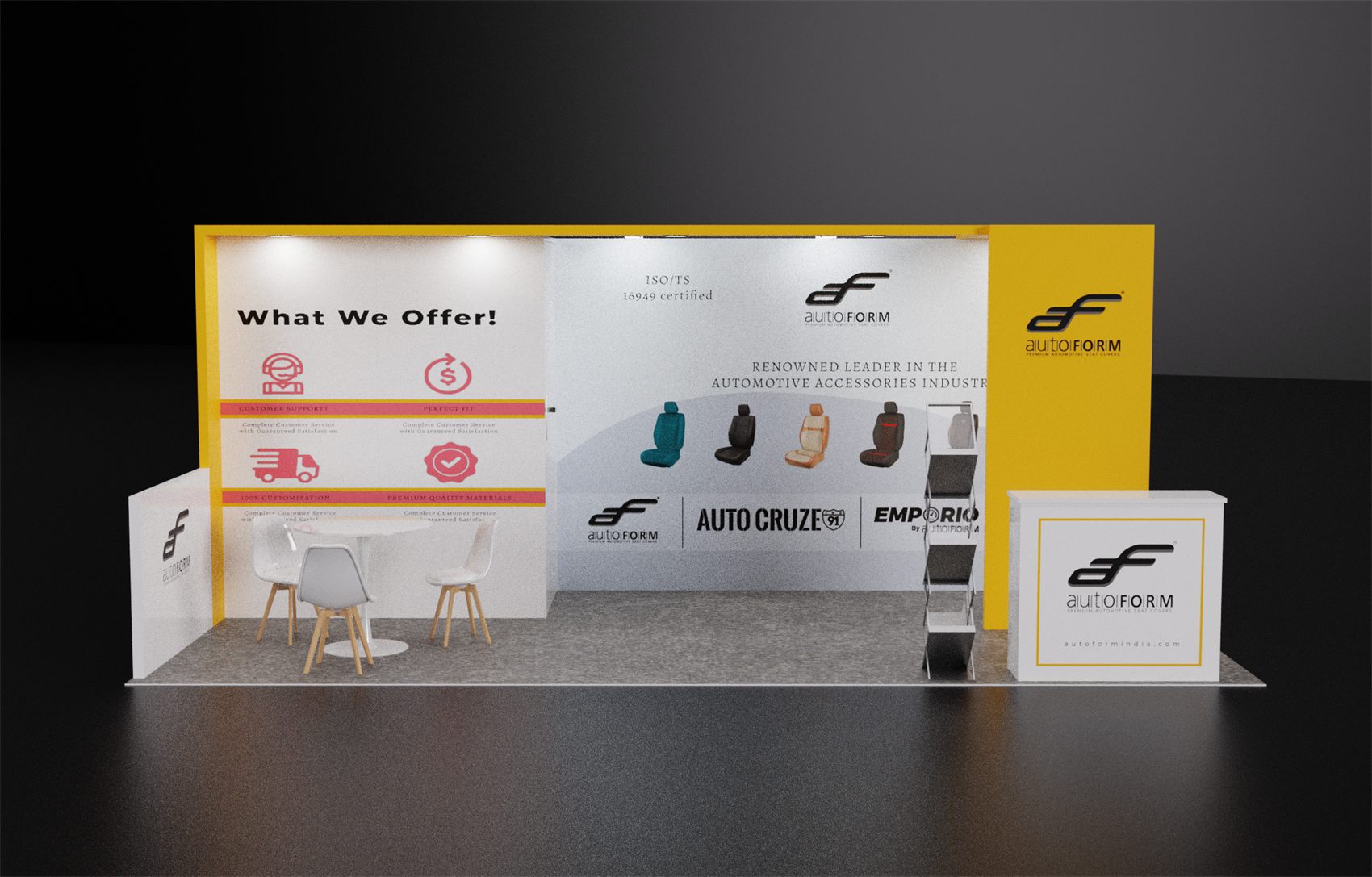 10×20 Inline Booth With Storage Room and Framed Graphic Back Wall