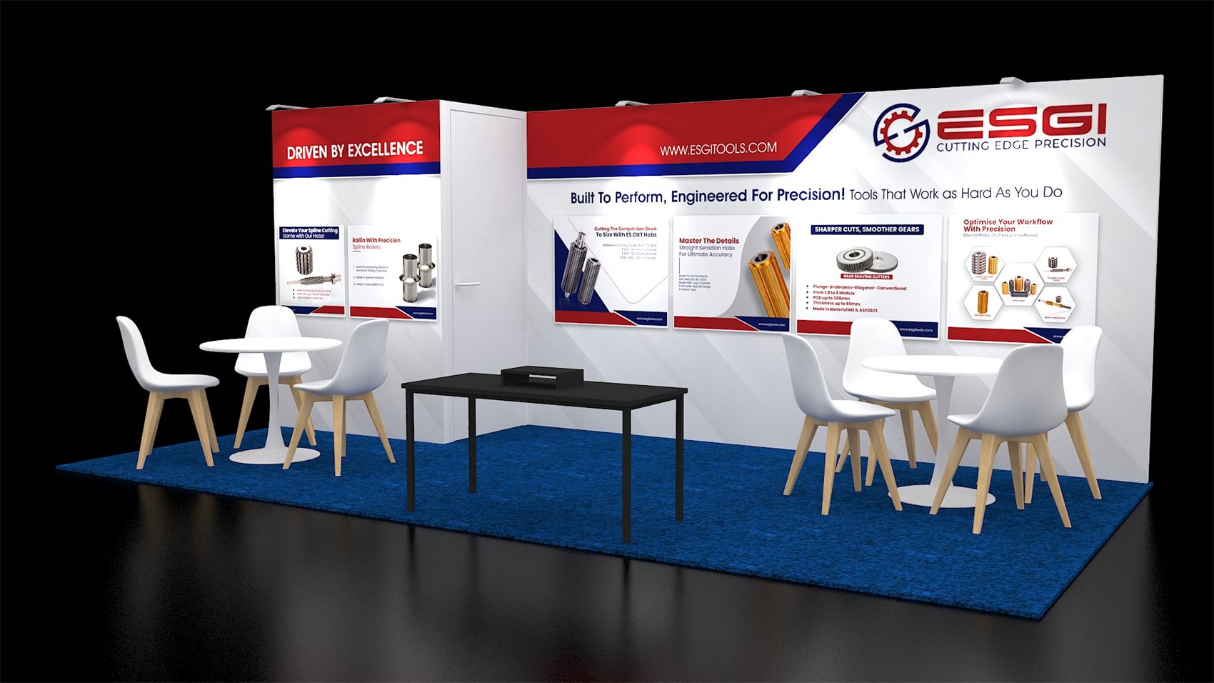 10×20 Inline Booth With Storage Room and Product Graphic Wall