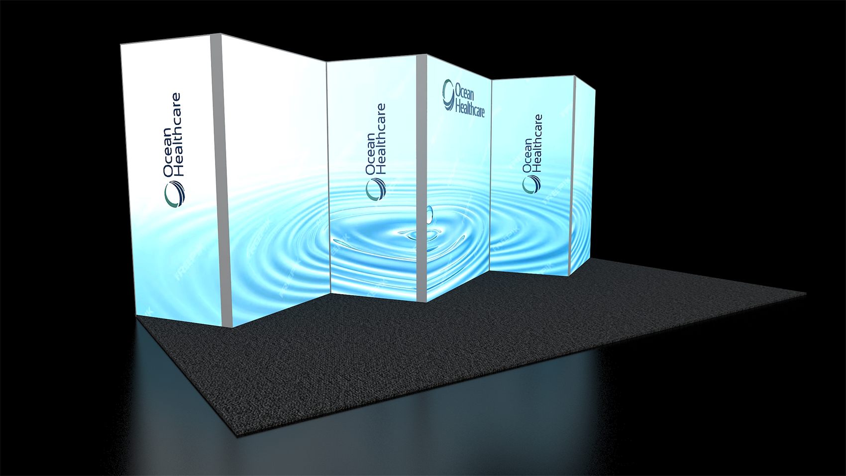 10×20 Inline Booth With Zigzag Backlit Wall