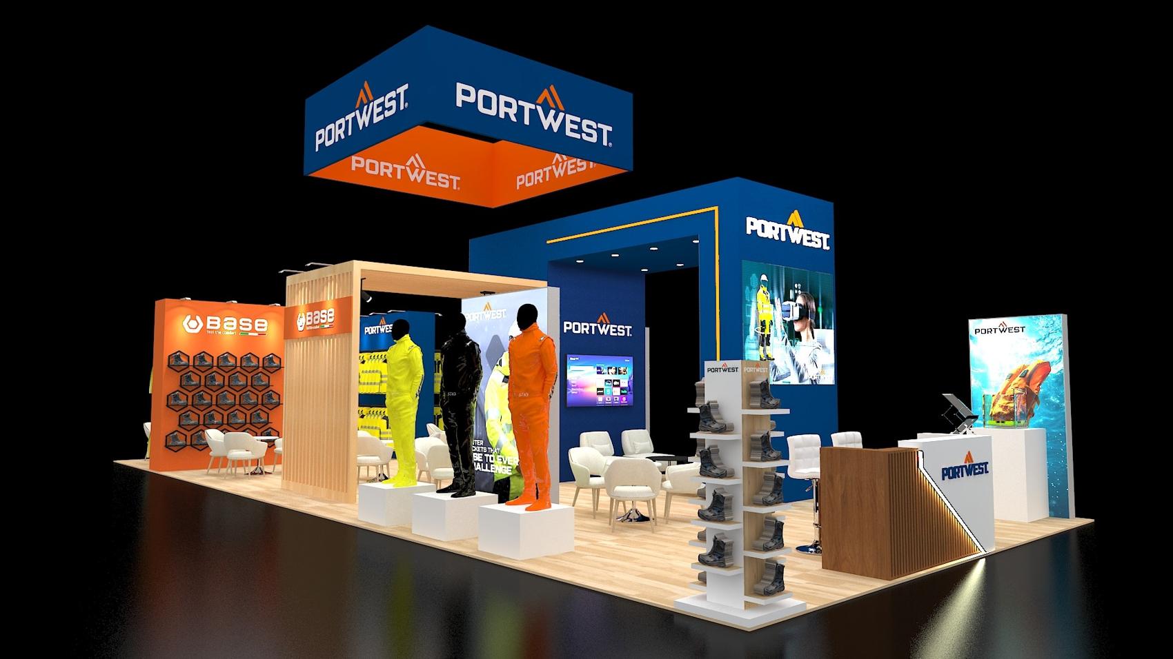 20×50 Island Booth With Mannequins and Product Walls