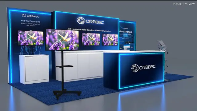 10×20 Corner Booth With LED-Edged Wall, Four Screens and Counters