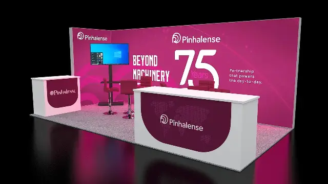 10×20 Corner Booth With Two Counters and Bar Seating