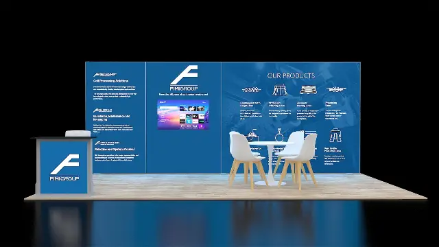 10×20 Inline Booth With Backlit Graphic Wall and Information Counter