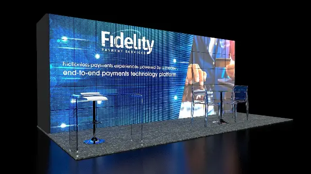 10×20 Inline Booth With Full LED Video Wall