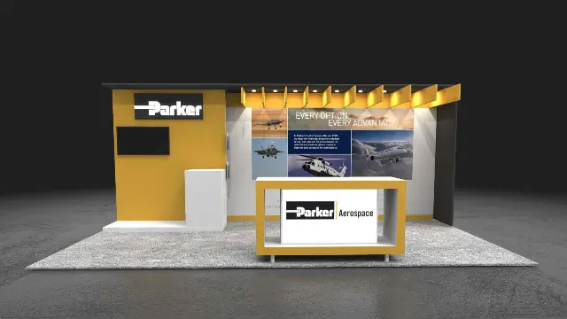 10×20 Inline Booth With Lit Canopy and Counter