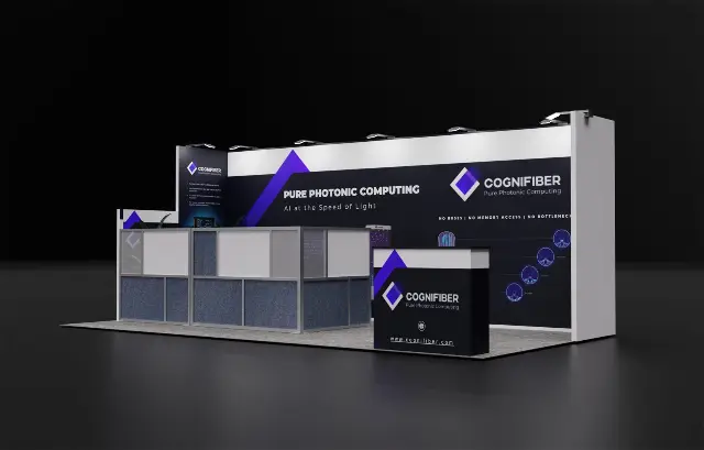 10×20 Inline Booth With Partitioned Meeting Enclosure and Branded Counter