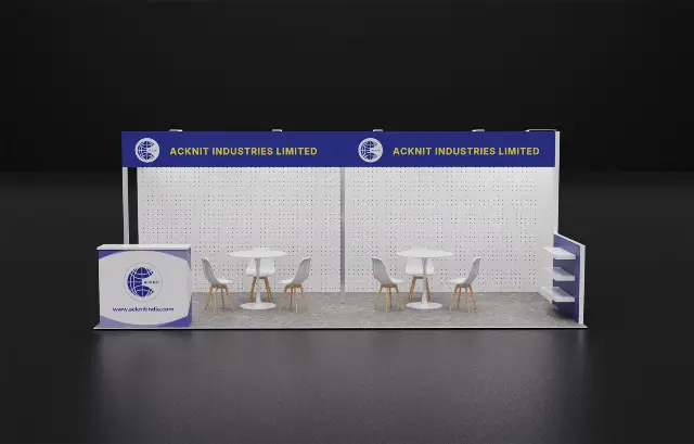10×20 Inline Booth With Pegboard Walls and Fascia Name Header
