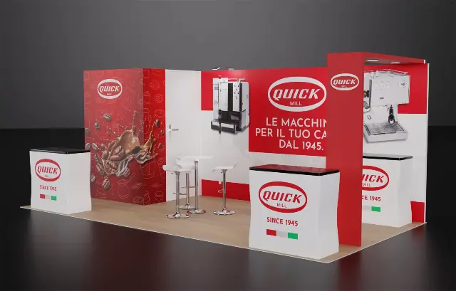 10×20 Inline Booth With Storage Room and Header Tower
