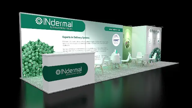 10×30 Inline Booth With Storage Room and Backlit Wall
