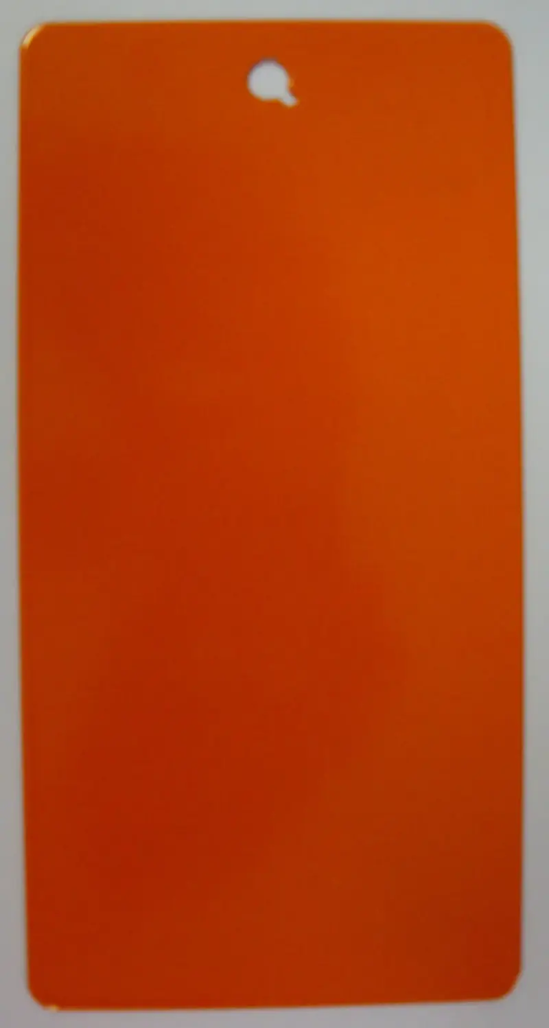 Powder-coated panel; materials protection sample reference.