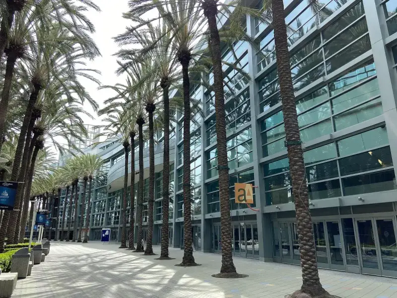 Anaheim Convention Center exterior, photographed in 2021.