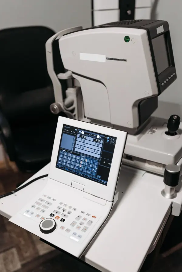 Close-up of an ophthalmic diagnostic device display