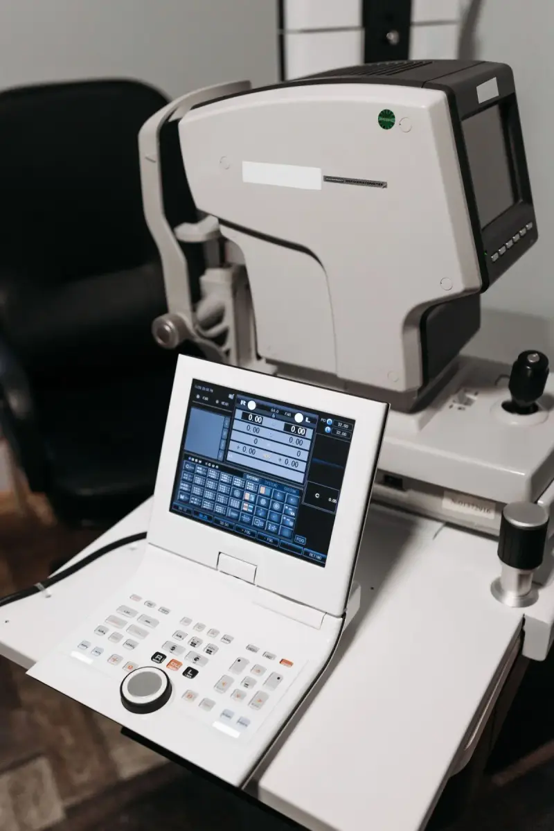 Close-up of an ophthalmic diagnostic device display
