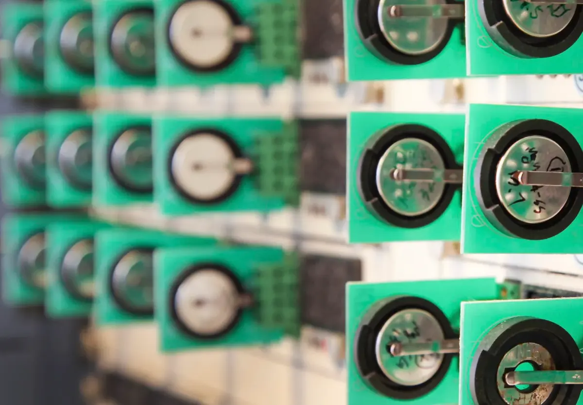 Battery manufacturing research at Oak Ridge National Laboratory, photographed in 2012.