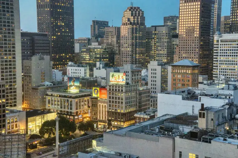 San Francisco skyline lit up at twilight