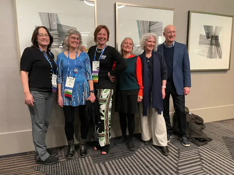 Group of current and former Biophysical Society presidents together at the 2026 meeting