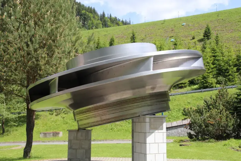 Seven-blade reversible Francis runner from a pumped storage station