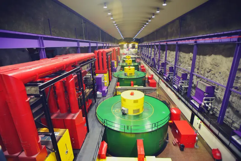 Underground powerhouse with four pump-generators at a pumped storage plant