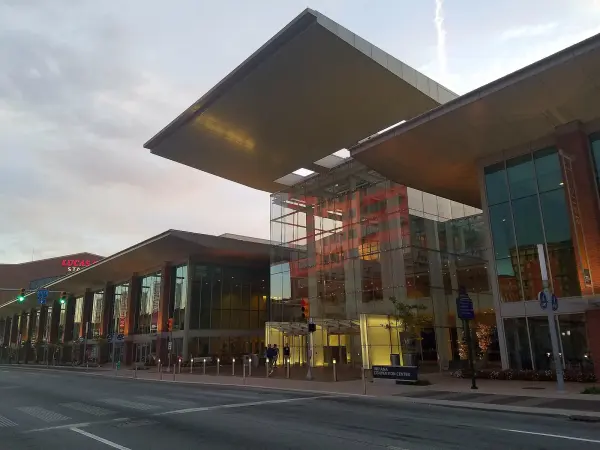 Indiana Convention Center’s South Capitol Avenue entrance, photographed in 2016.
