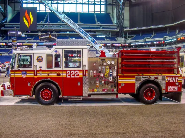 FDNY Engine 222 displayed at FDIC in Lucas Oil Stadium in 2010