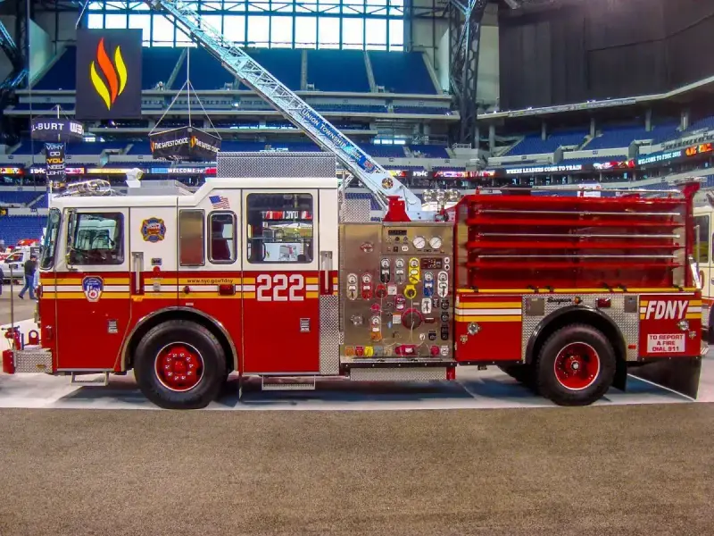 FDNY Engine 222 displayed at FDIC in Lucas Oil Stadium in 2010