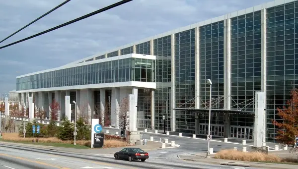Georgia World Congress Center viewed from Northside Avenue in Atlanta