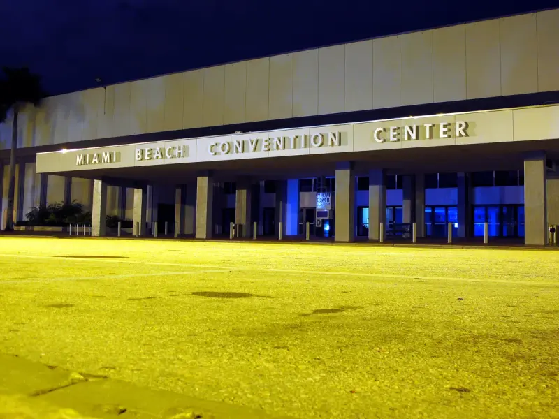 Exterior of the Miami Beach Convention Center on Convention Center Drive, Miami Beach, Florida