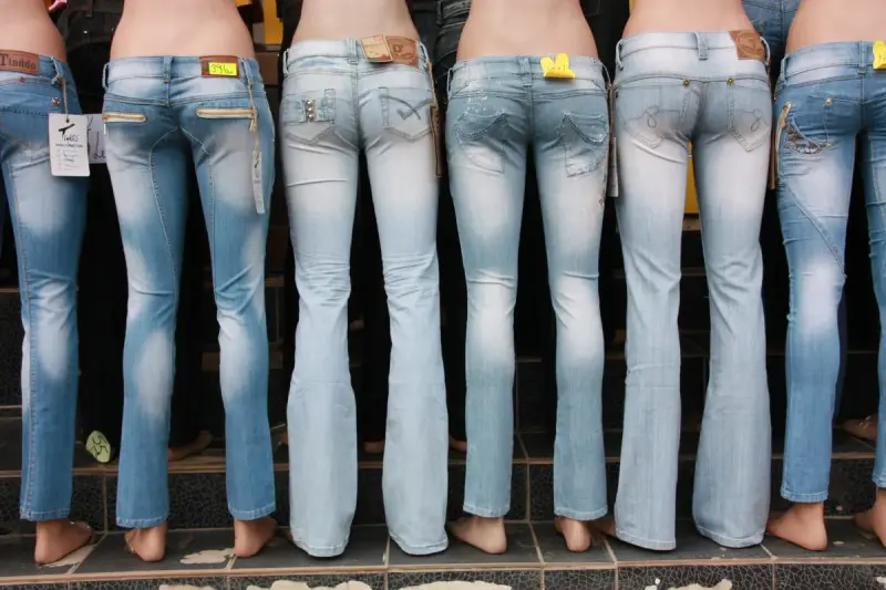 Mannequin styled in jeans in a shop display