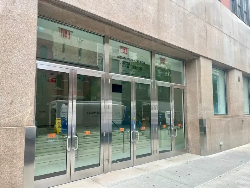 Entrance of the Metropolitan Pavilion on West 18th Street in Chelsea, Manhattan