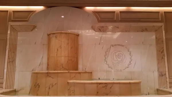 Interior water feature at Donald E. Stephens Convention Center during the 2014 World’s Fair of Money; archival