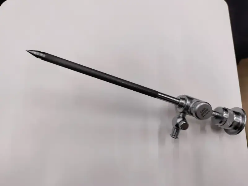 Close-up of a laparoscopic optical instrument