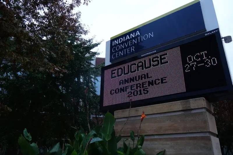 Indiana Convention Center signage during EDUCAUSE 2015; archival, not a TAPPICon event image.