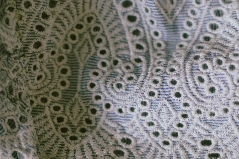 Close-up of lace fabric with a detailed pattern