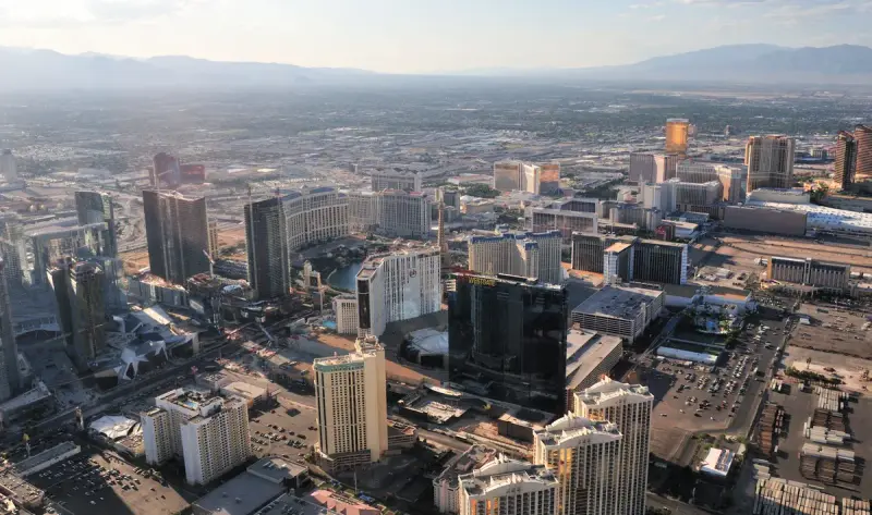 The Las Vegas Strip seen from a helicopter