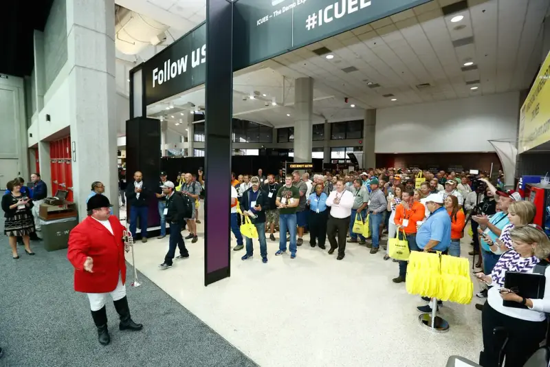 Crowd gathered at the #ICUEE entrance for the opening of the show