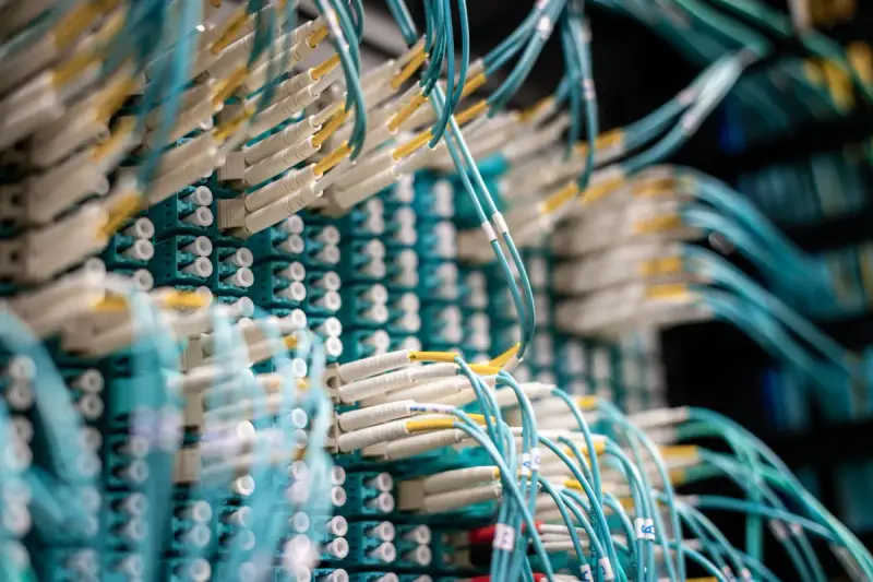 Fiber optic switch with rows of connected cables