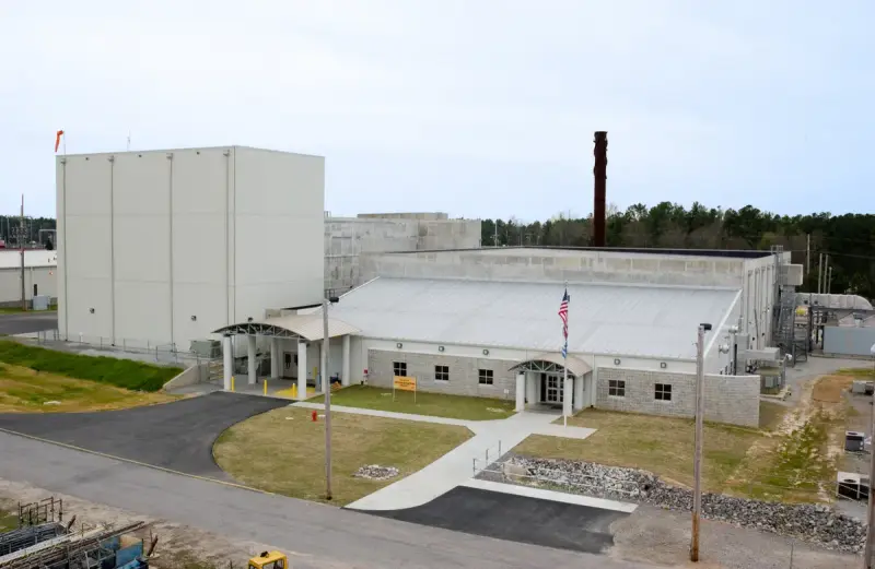 Industrial facility buildings at a Department of Energy site in South Carolina